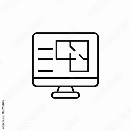 house plan computer icon sign vector