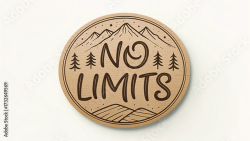 No Limits message with mountains and trees nature landscape