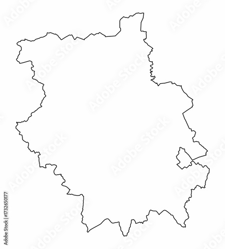 Cambridgeshire county outline map