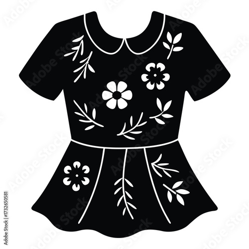 cute peplum floral top with short sleeves