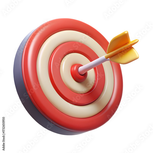 Red and white target with arrow in the bullseye