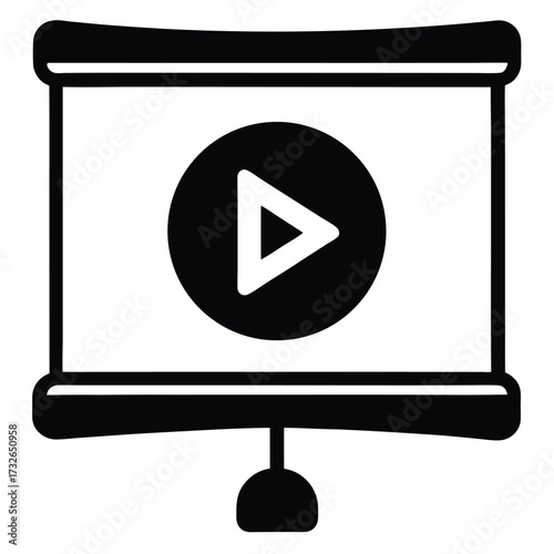 video lecture play button vector icon