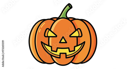 Spooky carved pumpkin with glowing eyes and wicked grin, perfect for Halloween decorations and festive celebrations