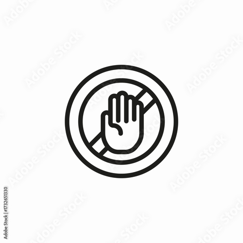 stop gesture hand icon sign vector