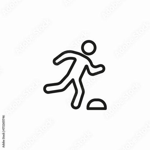 trip over stone icon sign vector