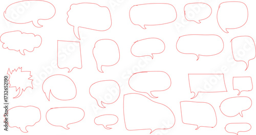 Engaging hand-drawn speech bubbles for creative conversation designs and unique dialogue templates to enhance your presentations and marketing materials