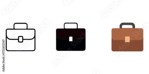 Vector business briefcase icon illustration symbol for travel and work portfolio