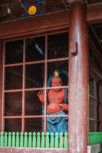 The Nio large guardian deity statues at the entrance of Kotoku-in Buddhist temple