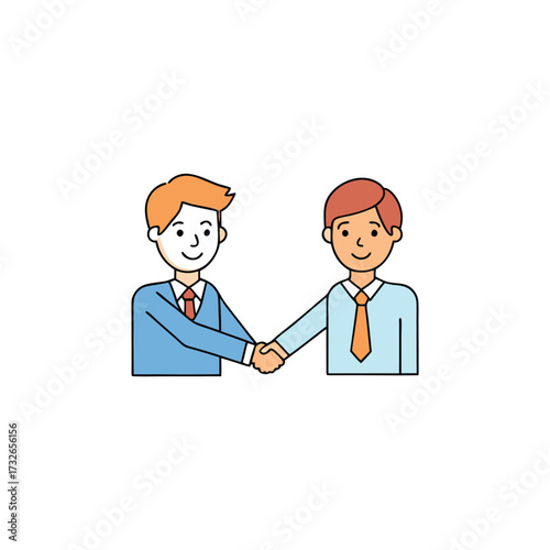 A simple illustration of a business negotiation handshake icon vector illustration