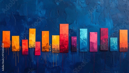 Obraz na płótnie Colorful Bar Graph Data Visualization.