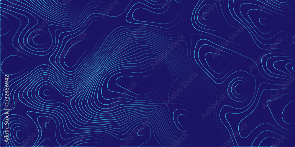 Obraz premium Dark blue abstract background with seamless wave pattern vector design and subtle line texture for modern wallpaper illustration or textile art. Geographic topography vector illustration. Vector art