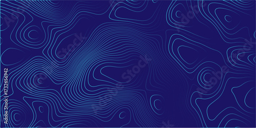 Dark blue abstract background with seamless wave pattern vector design and subtle line texture for modern wallpaper illustration or textile art. Geographic topography vector illustration. Vector art