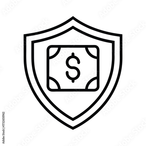 A money laundering prevention shield icon on a white background vector illustration