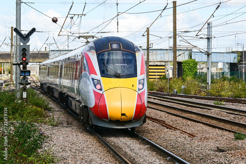 Azuma Express Train Heads North from Peterborough