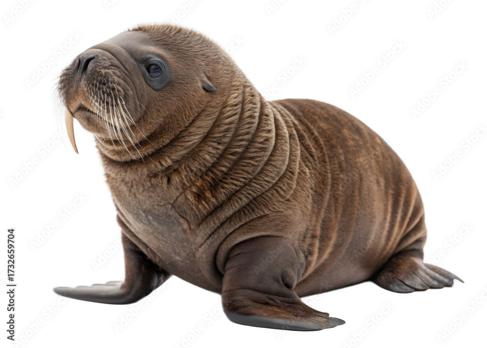 Fototapeta premium baby walrus isolated on a transparent background.