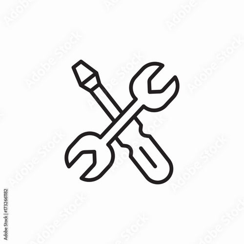 maintenance service screwdriver wrench icon sign vector