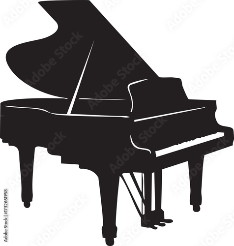 Silhouette of a piano