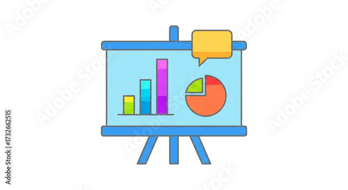 Presentation board with business growth chart business strategy and success concept data analysis and report