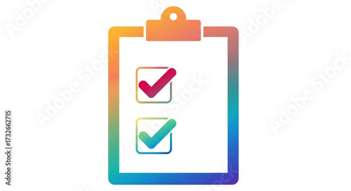 Clipboard with check marks, representing tasks completed, surveys, todo lists, and project management