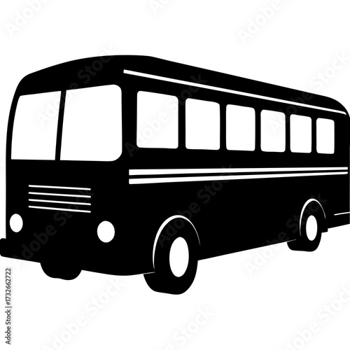 old bus isolated on white