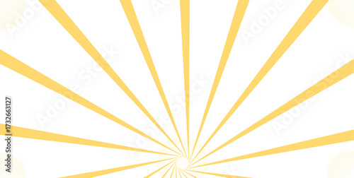 Yellow Sunburst Spiral Rays  Abstract Geometric Radial Background