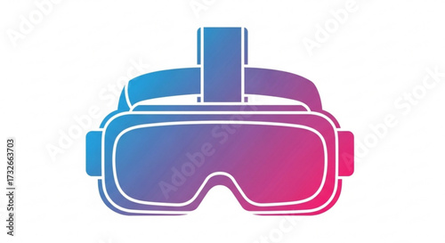 Gradientcolored vr headset, , symbolizing virtual reality technology and immersive digital experiences with modern design