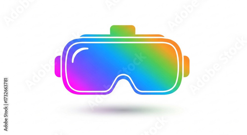 Colorful virtual reality headset vr glasses for immersive experience with gradient design device for gaming