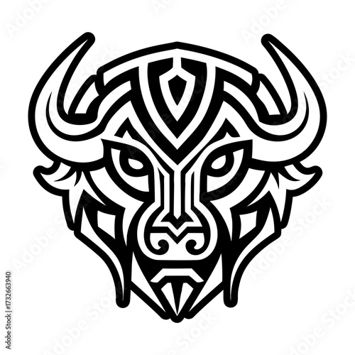 A glyph style icon of buffalo logo