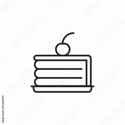 cake piece icon sign vector