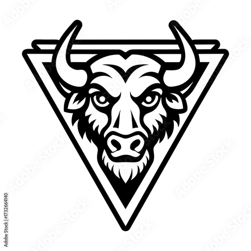 A solid style icon showing a buffalo head