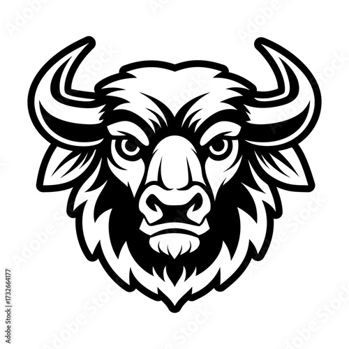 Glyph style icon showing a buffalo mascot