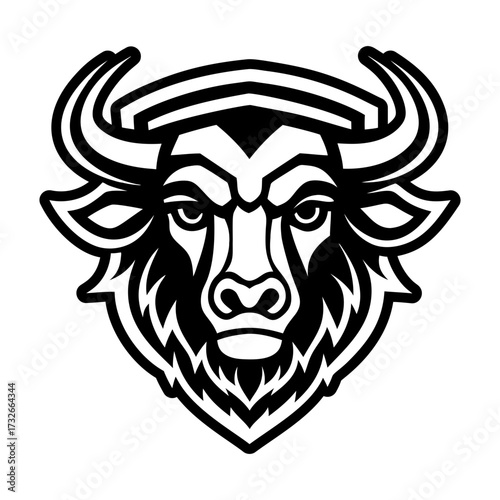 A glyph style icon of buffalo logo