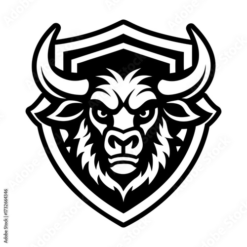Glyph style icon showing a buffalo symbol