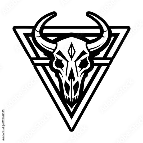 A solid style icon showing a buffalo head