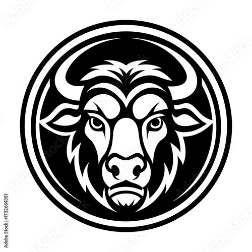 Glyph style icon showing a buffalo mascot