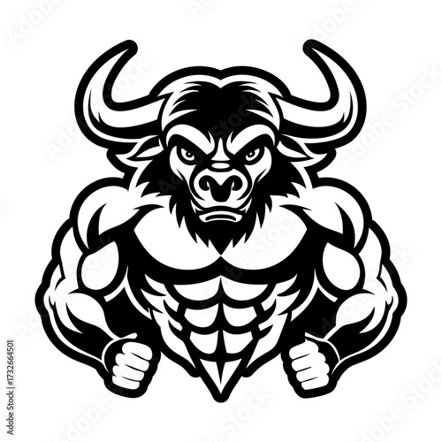 A solid style icon showing a buffalo head