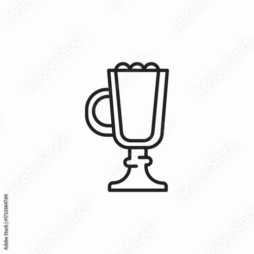 coffee latte glass cup icon sign vector