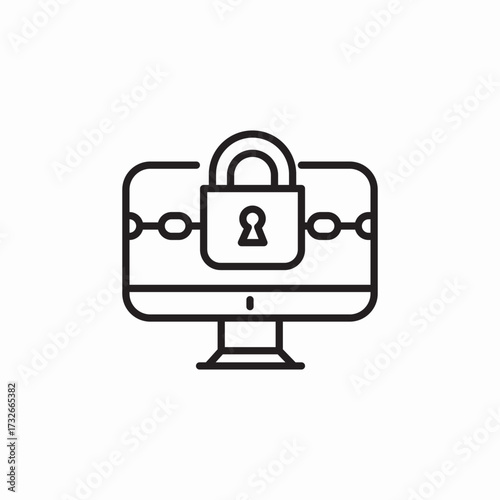 computer safety protection icon sign vector