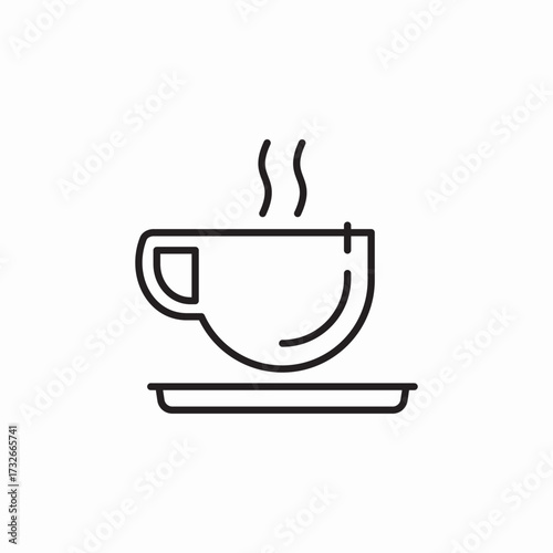 cup hot tea icon sign vector