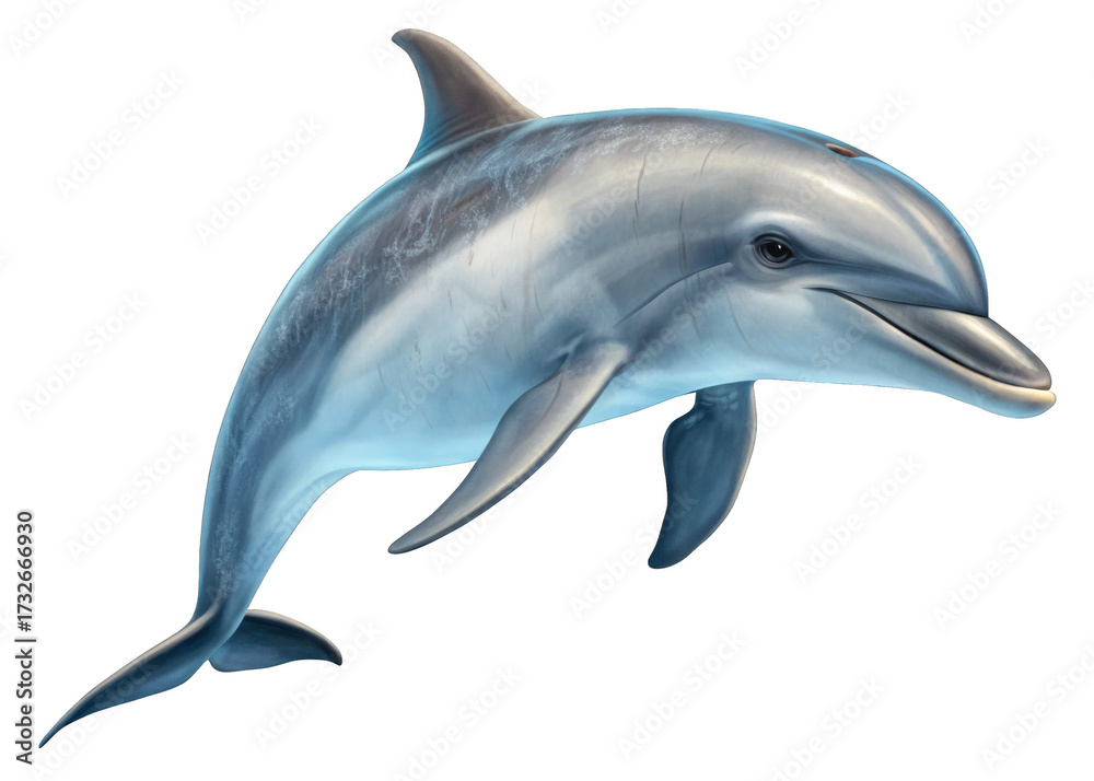 Fototapeta premium Dolphin isolated on a transparent background.