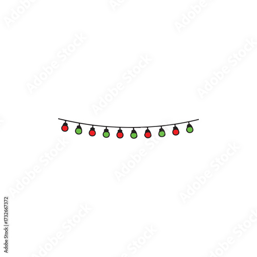 Holiday lights: A cheerful string of lights, perfect for decorating and bringing a festive atmosphere, casting a warm glow during the holiday season. 