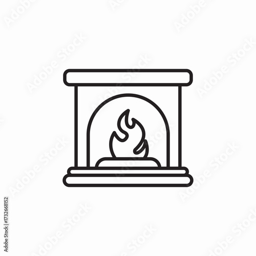 fireplace flame icon sign vector