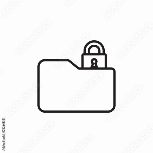 folder lock protection icon sign vector