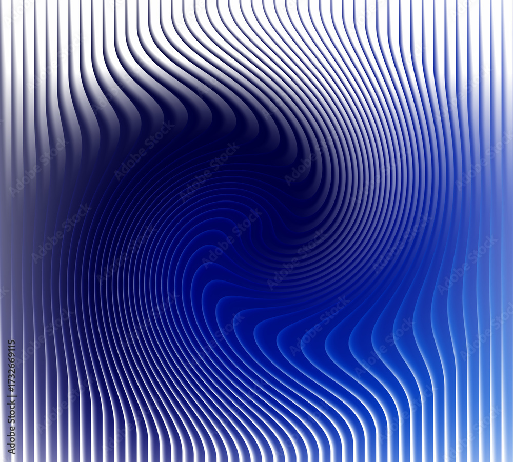 Naklejka premium Abstract blue wave pattern distorted lines dynamic ripple effect digital art background