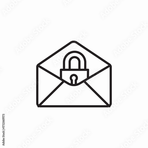 lock mail protection icon sign vector