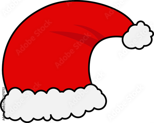 Red Christmas hat isolated on white background. Vector