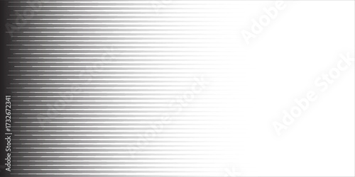 Thin line halftone gradient texture. Fading vertical stripe gradation background. Repeating wide pattern backdrop. Black parallel lines wallpaper for overlay, print, cover, banner,