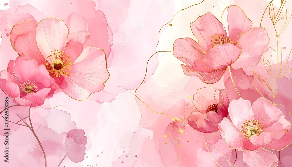 Naklejka premium Delicate pink floral abstract background (1)