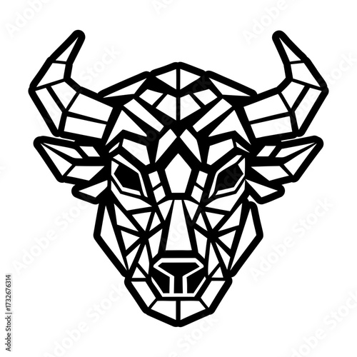 Solid style icon representing a bull symbol