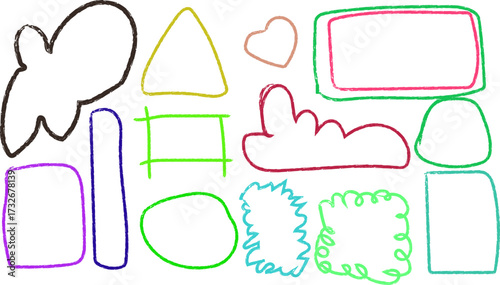 Hand drawn doodle frames vector illustration set